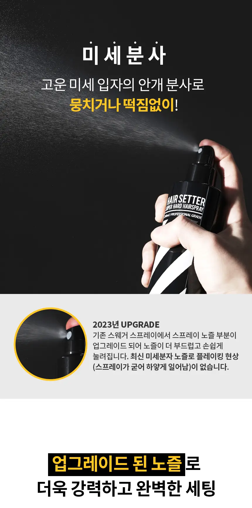 [초강력고정/대용량] 스웨거 헤어 세터 슈퍼하드 스프레이 250ml 상세페이지 7